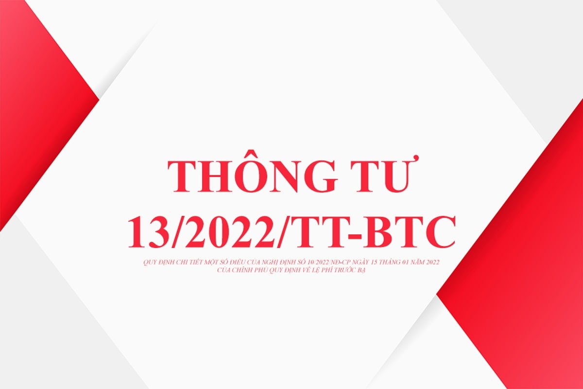 Thông tư 13 2022 lệ phí trước bạ