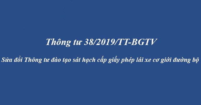 Thông tư số 38 2019