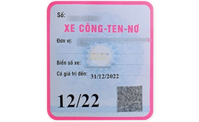 phù hiệu xe Công ten nơ